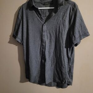 Marc Anthony Black And White Casual Button Down Shirt Lg